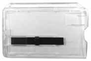 Kartenhalter / Ausweishlle Polycarbonat Hartplastik mit Schieber schwarz