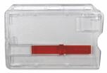 Kartenhalter / Ausweishülle Polycarbonat Hartplastik mit Schieber rot