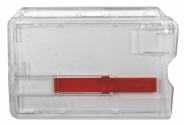 Kartenhalter / Ausweishlle Polycarbonat Hartplastik mit Schieber rot