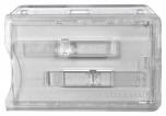 Doppel Kartenhalter / Ausweishülle Polycarbonat Hartplastik mit 2 Schiebern transparent