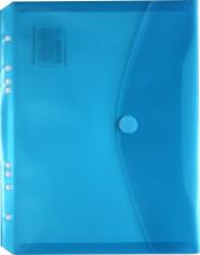 Dokumententaschen Umschlge mit Klettverschluss und Abheftrand A5 zum Abheften, blau transparent - 10 Stck