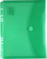Dokumententaschen Umschläge mit Klettverschluss und Abheftrand A5 zum Abheften, grün transparent - 10 Stück