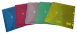 Dokumententaschen Umschläge mit Klettverschluss und Abheftrand A4 zum Abheften, farblich sortiert transparent - 10 Stück