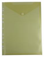 Dokumententaschen Umschlge mit Klettverschluss und Abheftrand A4 zum Abheften, gelb transparent - 10 Stck
