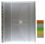 Dokumententaschen Umschlge mit Klettverschluss und Abheftrand A4 zum Abheften, 2 CD-Taschen, farblos transparent - 5 Stck