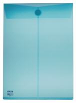 Dokumententaschen Umschlge mit Klettverschluss A4 hoch blau transparent - 10 Stck