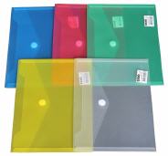 Dokumententaschen Umschlge mit Klettverschluss A5 quer farbig sortiert transparent - 10 Stck