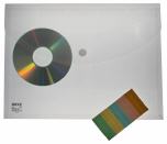 Dokumententaschen Umschläge mit Klettverschluss und 2 CD-Taschen A4 quer farblos transparent - 5 Stück