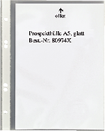Prospekthüllen / Abhefthüllen A5 PP-Folie glatt glasklar oben offen 60my Inh.100