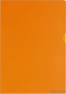 Aktenhülle Kangaro A4 PP 120 micron transp.genarbt orange . Schachtel mit 100 Stück 10x10